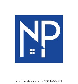 letter n and P vector logo. Home icon.