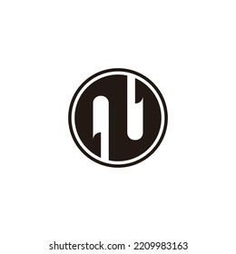 letter n paper fold abstract logo vector 