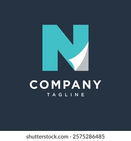 Letter N Paper Logo Icon vector
