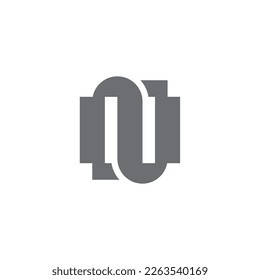 letra n vector de logotipo abstracto de movimiento de papel  