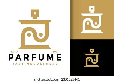 Letter N Parfume Bottle Logo vector icon illustration