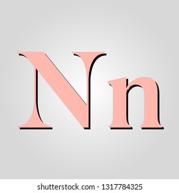 letter N peach