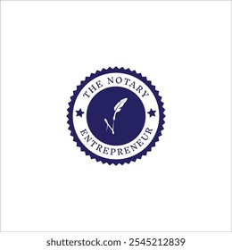 Letter n and pen combination seal style notary logo design vector file for notary-related business. 