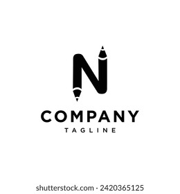 Letter N Pencil logo icon vector template.eps