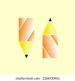 Letter N and Pencil Logo. Vector Illustration Logo