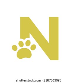 Letter N Pet Care Logo, Dog Logo Design Vector Sign and Symbol Template