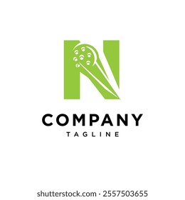 Letter N Pickleball Logo Icon Vector