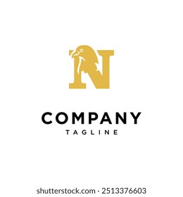 Letter N Pigeon Logo Icon Vector