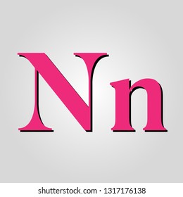 letter N pink