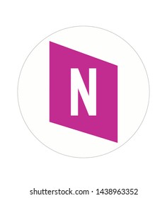 letter n with a pink background