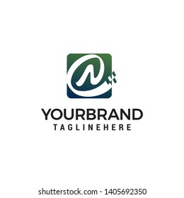 letter N pixel logo design concept template vector