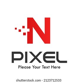 Letter n pixel logo template illustration. suitable for Business logo, App Industry, App icon, etc. Easy to edit, change size, color and text.