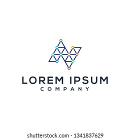 letter N pixel logo vector