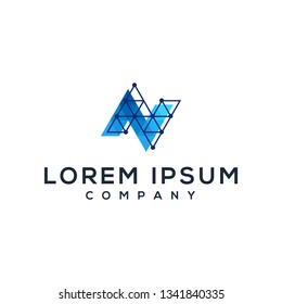 vector de logotipo de píxeles N