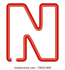 Letter n plastic tube icon. Cartoon illustration of letter n plastic tube vector icon for web