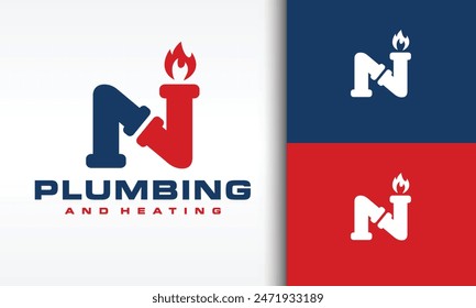 letter N plumbing and heating logo