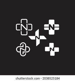 letter n plus logo icon design Royalty Free Vector Image