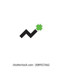 letter N plus simple symbol logo vector