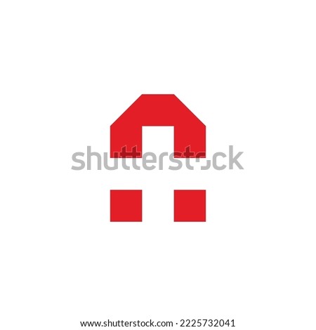 Letter n plus, squares geometric symbol simple logo vector