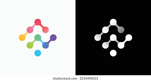 Letter A and N point connection logo design