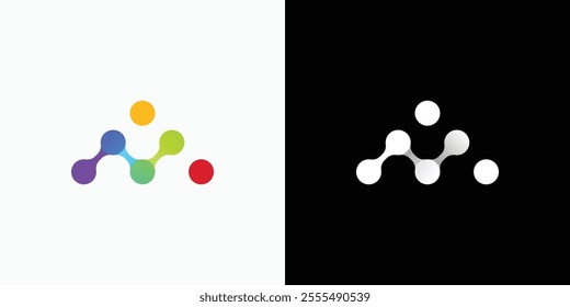 Letter N point connection logo design