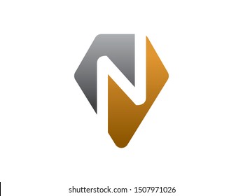 Letter N point logo or symbol template design