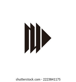 Letter N pointer, right geometric symbol simple logo vector