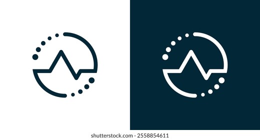 Letter N and process logo, letter A and N combination logo