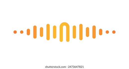 Letter N with pulse music player element. Audio wave logo design. Premium Vector