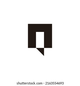 Letter n and Q square geometric symbol simple logo vector