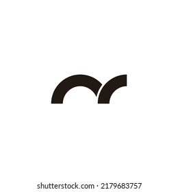 Letter n r fold geometric symbol simple logo vector