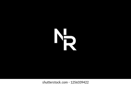 LETTER N AND R LOGO WITH NEGATIVE SPACE EFFECT FOR LOGO DESIGN OR ILLUSTRATION USE