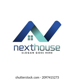 Letter N real estate logo vector