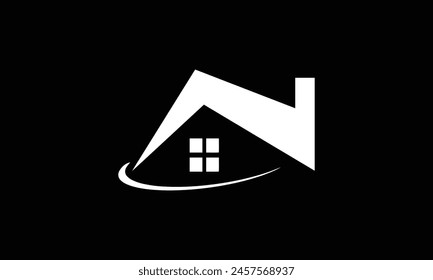 letter N real estate logo design vector template illustration.