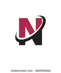 letter n in red and black