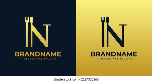 logotipo del restaurante de la carta N, adecuado para cualquier tipo de negocio relacionado con restaurantes, cafeterías, restaurantes con N iniciales.