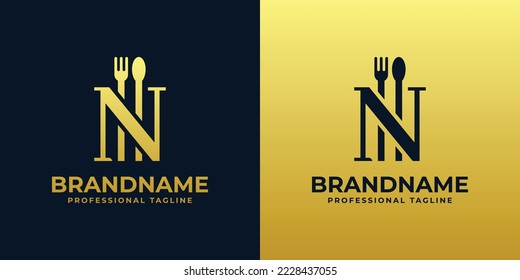 letter N restaurant logo, suitable for any business related to restaurant, cafe, catering with N initials.