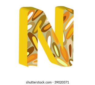 letter N of retro alphabet