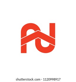 letter n with roof arrow shape logo vector