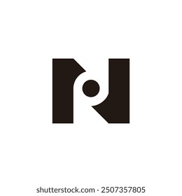 letter n round rotate simple logo vector 