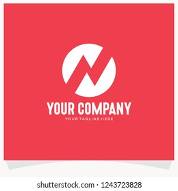 Letter N Rounded Logo Design Template