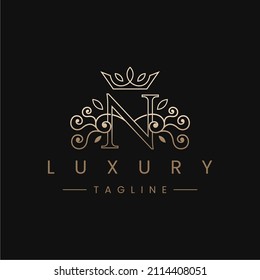 Letter N Royal Luxury Logo Design