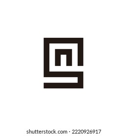 Letter n in S, building geometric symbol simple logo vector