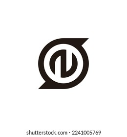 Letter N in S, circle geometric symbol simple logo vector