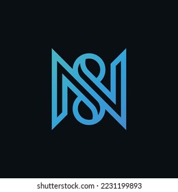 letter n and s combination logo design