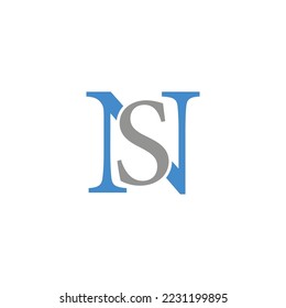 letter n and s combination logo design