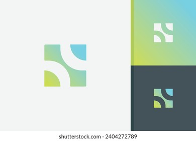 letter n or s logo design icon template