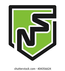 letter n and s logo vector.