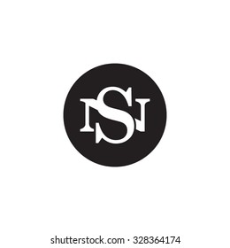 letter N and S monogram circle logo