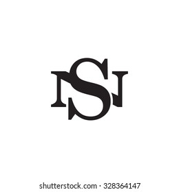 letter N and S monogram logo